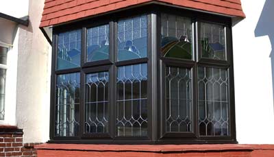 uPVC bay window in black