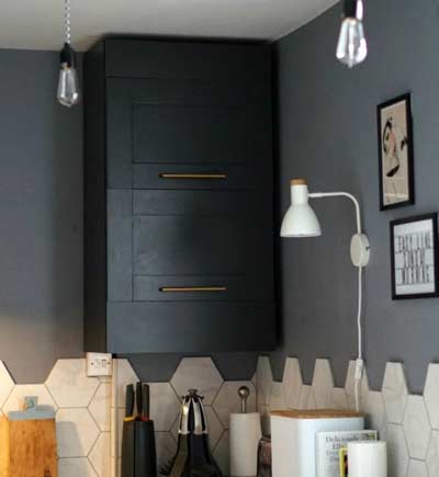 Black cupboard to hide the boiler