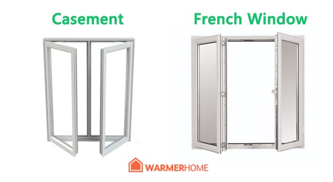 Difference between casement and French uPVC windows