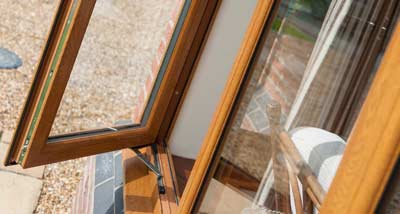 Oak brown uPVC windows