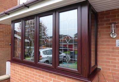 Rosewood effect uPVC window