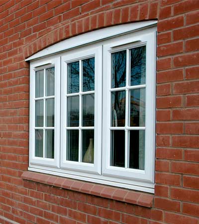 Three panel uPVC casement window