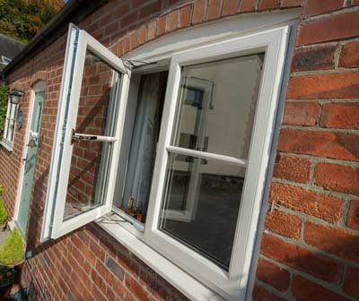 White uPVC French windows