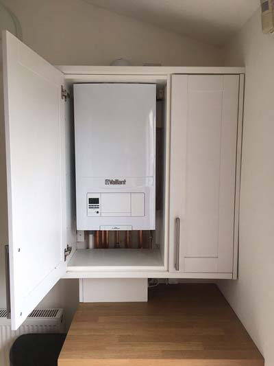 Combi boiler in the kitchen